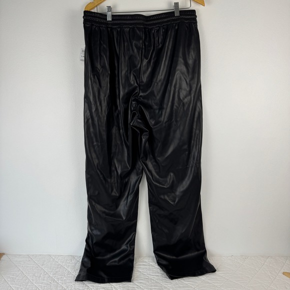 Mode of One Mens Relaxed Fit Faux Leather Pull On Pants Deep Black L 100199538MN - Picture 3 of 15